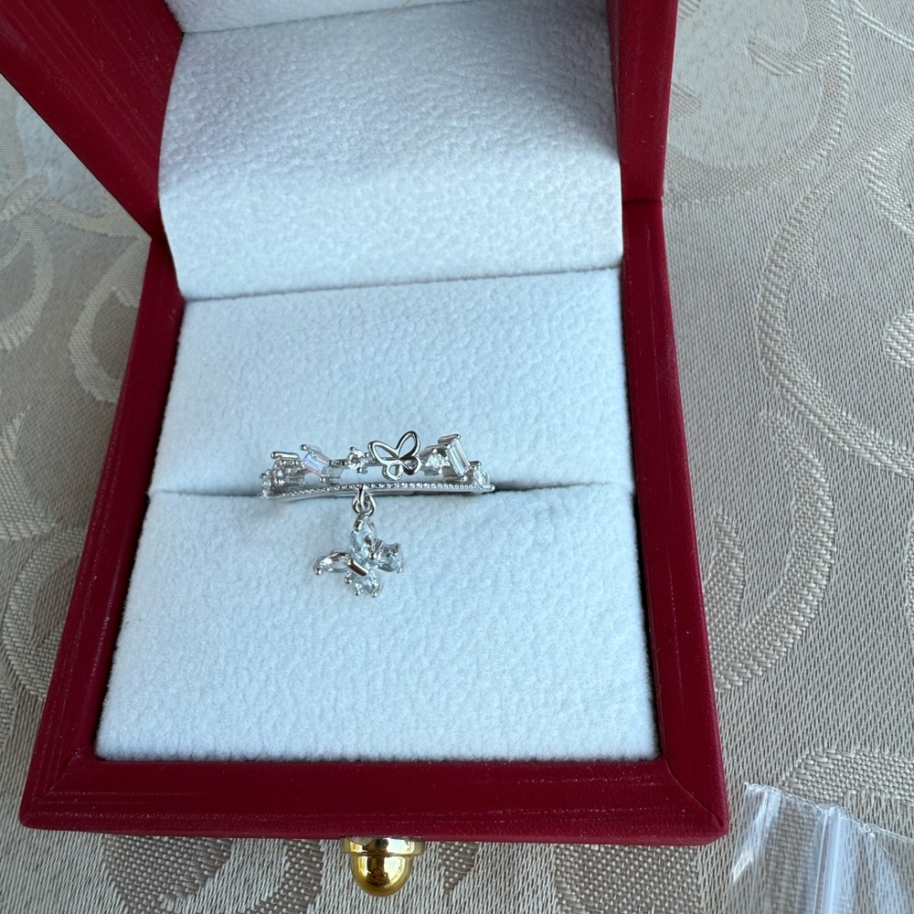 Sterling Silver Butterfly Charm Ring NWT